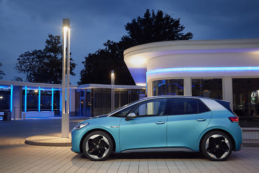 ขนาดกลาง ID 3 Volkswagen รถไฟฟ้า VW ประสบการณ์อนาคตของการขับขี่ที่ยั่งยืน